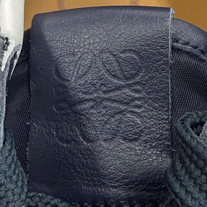 極美品▼LOEWE ロエベ 592411 フローランナー ナイロン スウェードレザー アナグラムロゴ レースアップ スニーカー ネイビー 39 メンズ