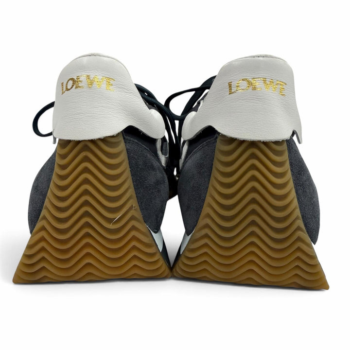 極美品▼LOEWE ロエベ 592411 フローランナー ナイロン スウェードレザー アナグラムロゴ レースアップ スニーカー ネイビー 39 メンズ