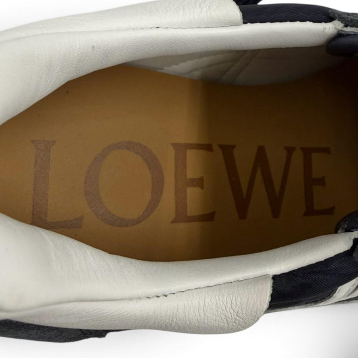 極美品▼LOEWE ロエベ 592411 フローランナー ナイロン スウェードレザー アナグラムロゴ レースアップ スニーカー ネイビー 39 メンズ