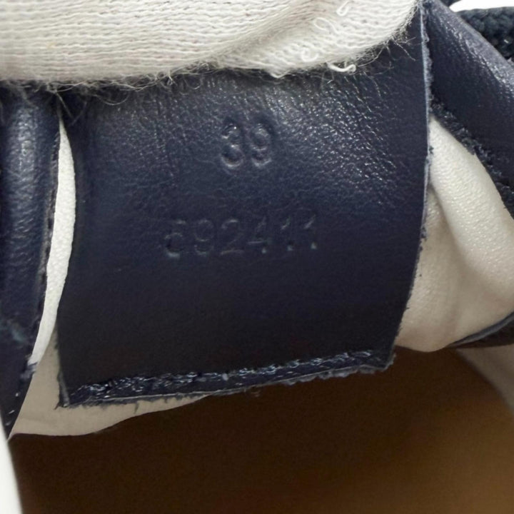 極美品▼LOEWE ロエベ 592411 フローランナー ナイロン スウェードレザー アナグラムロゴ レースアップ スニーカー ネイビー 39 メンズ