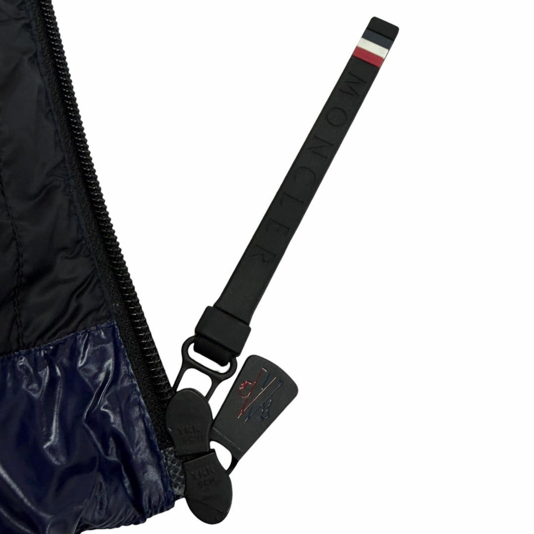 極美品□MONCLER GRENOBLE モンクレールグルノーブル BERZIN GILET ロゴワッペン ダウンベスト ネイビー 0 正規品 メンズ ハンガー付き