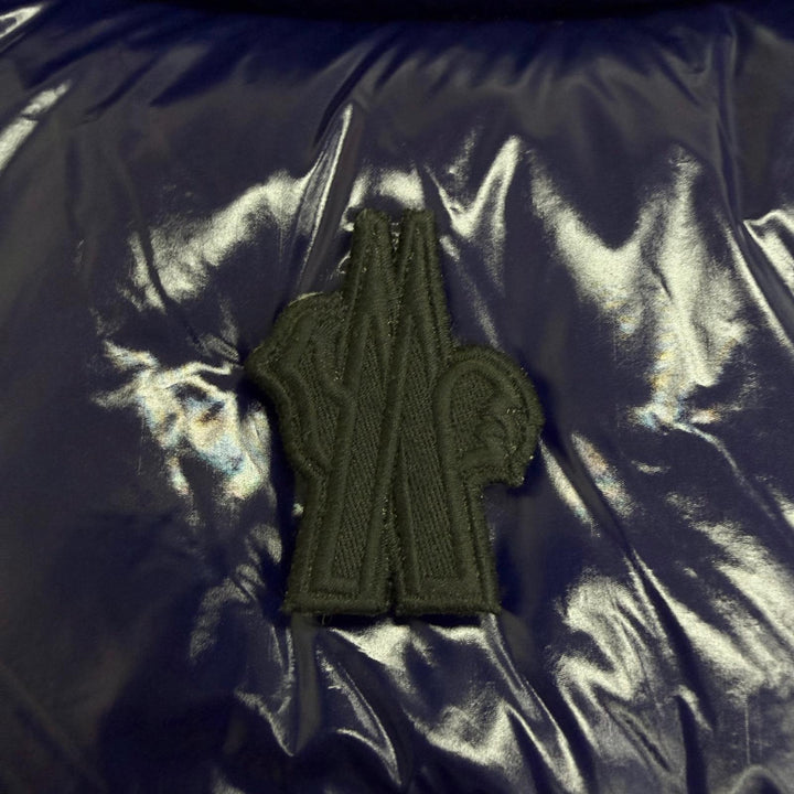 極美品□MONCLER GRENOBLE モンクレールグルノーブル BERZIN GILET ロゴワッペン ダウンベスト ネイビー 0 正規品 メンズ ハンガー付き