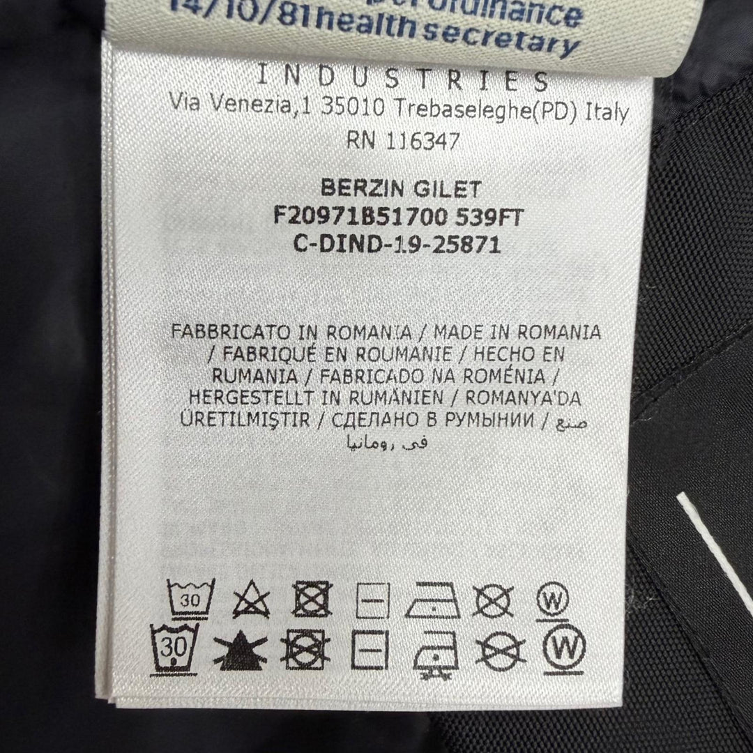 極美品□MONCLER GRENOBLE モンクレールグルノーブル BERZIN GILET ロゴワッペン ダウンベスト ネイビー 0 正規品 メンズ ハンガー付き