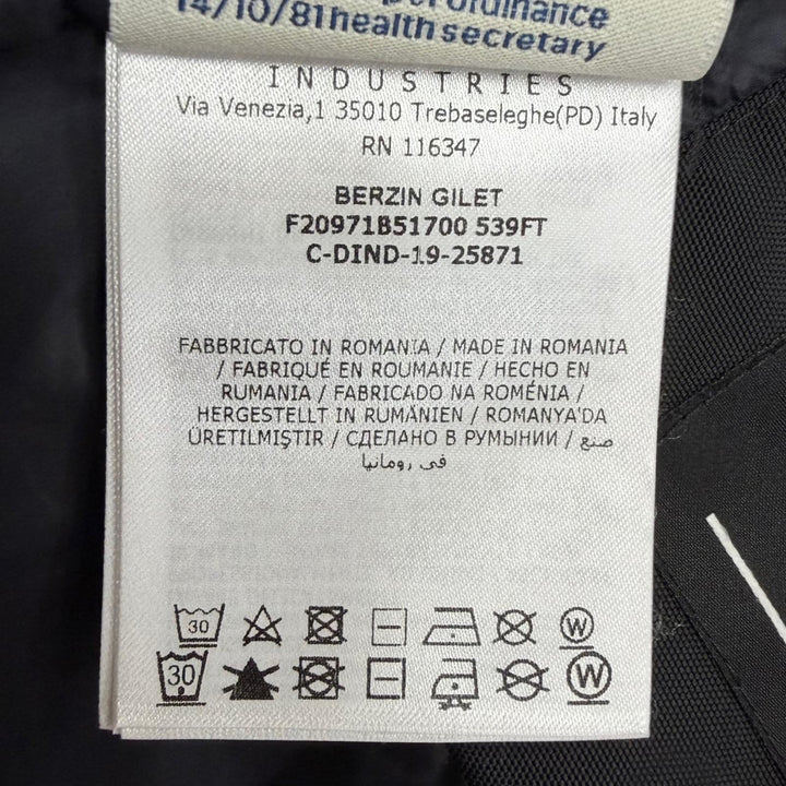 極美品□MONCLER GRENOBLE モンクレールグルノーブル BERZIN GILET ロゴワッペン ダウンベスト ネイビー 0 正規品 メンズ ハンガー付き