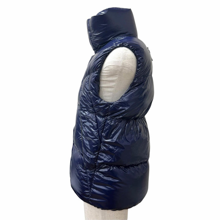 極美品□MONCLER GRENOBLE モンクレールグルノーブル BERZIN GILET ロゴワッペン ダウンベスト ネイビー 0 正規品 メンズ ハンガー付き