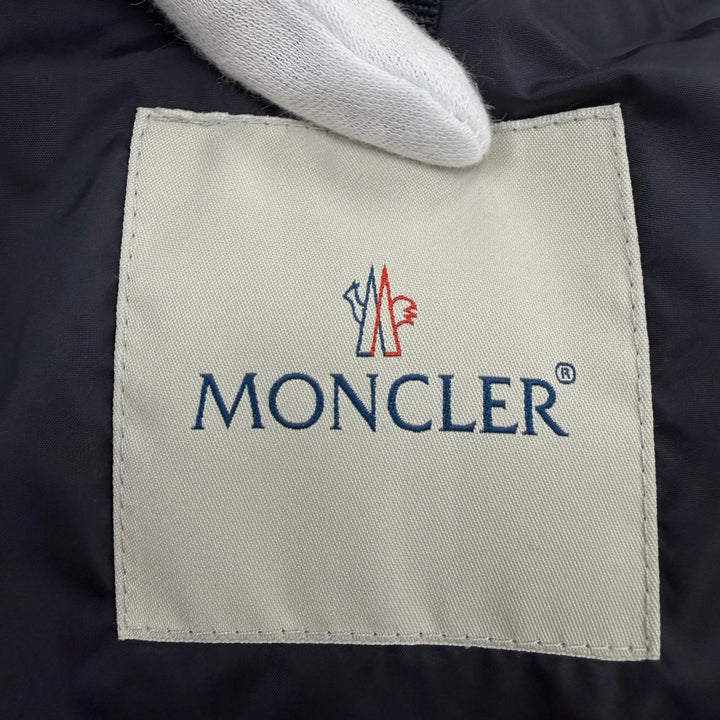 美品☆MONCLER モンクレール VOUGLANS ブーラン 裾フレア 切り替えデザイン ZIP UP ダウンコート ネイビー 2 国内正規品 レディース