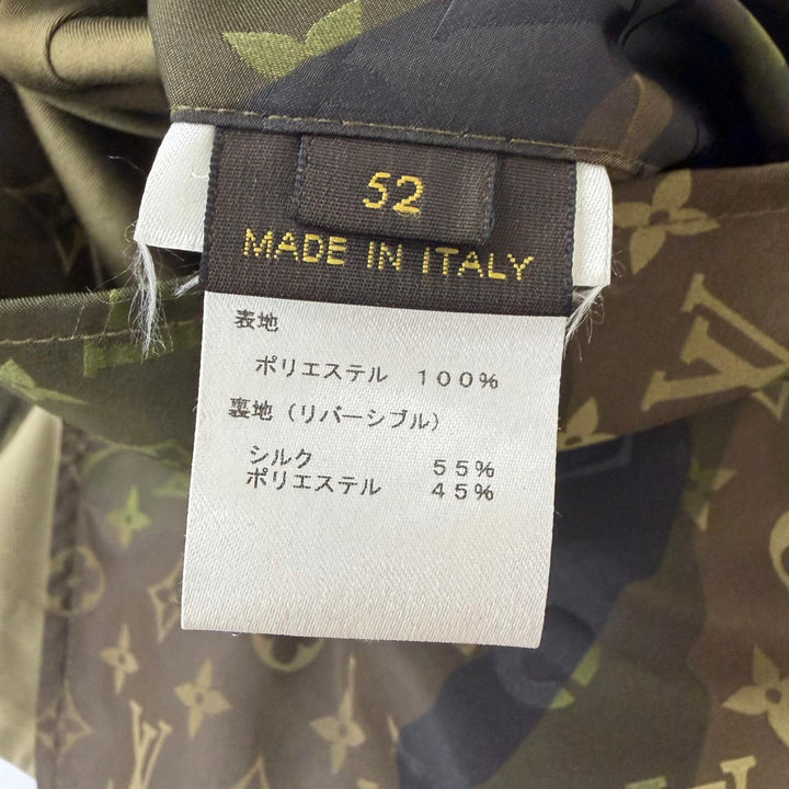 極美品□LOUIS VUITTON Supreme ルイヴィトン シュプリーム シルク混 リバーシブルコート ベージュ カモフラ 52 イタリア製 正規品
