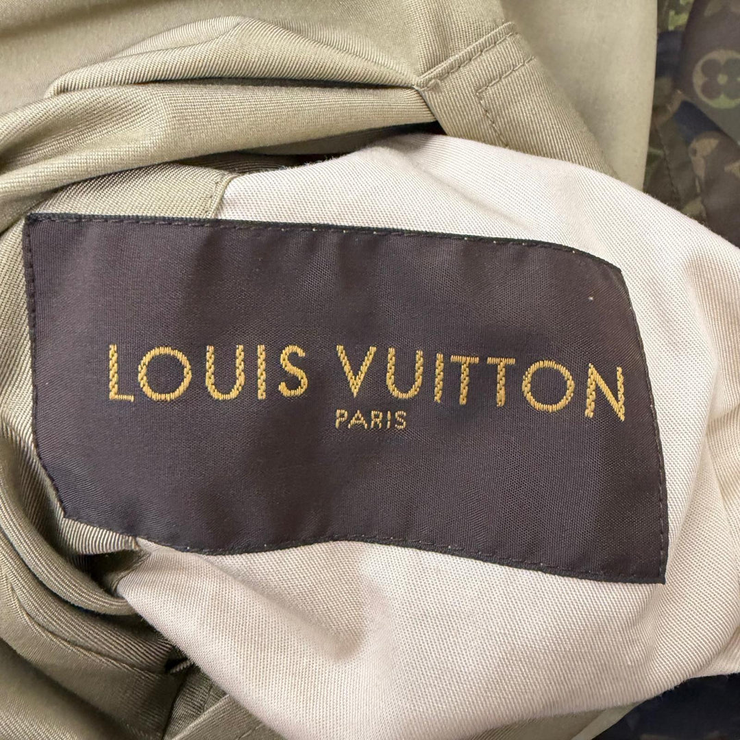 極美品□LOUIS VUITTON Supreme ルイヴィトン シュプリーム シルク混 リバーシブルコート ベージュ カモフラ 52 イタリア製 正規品