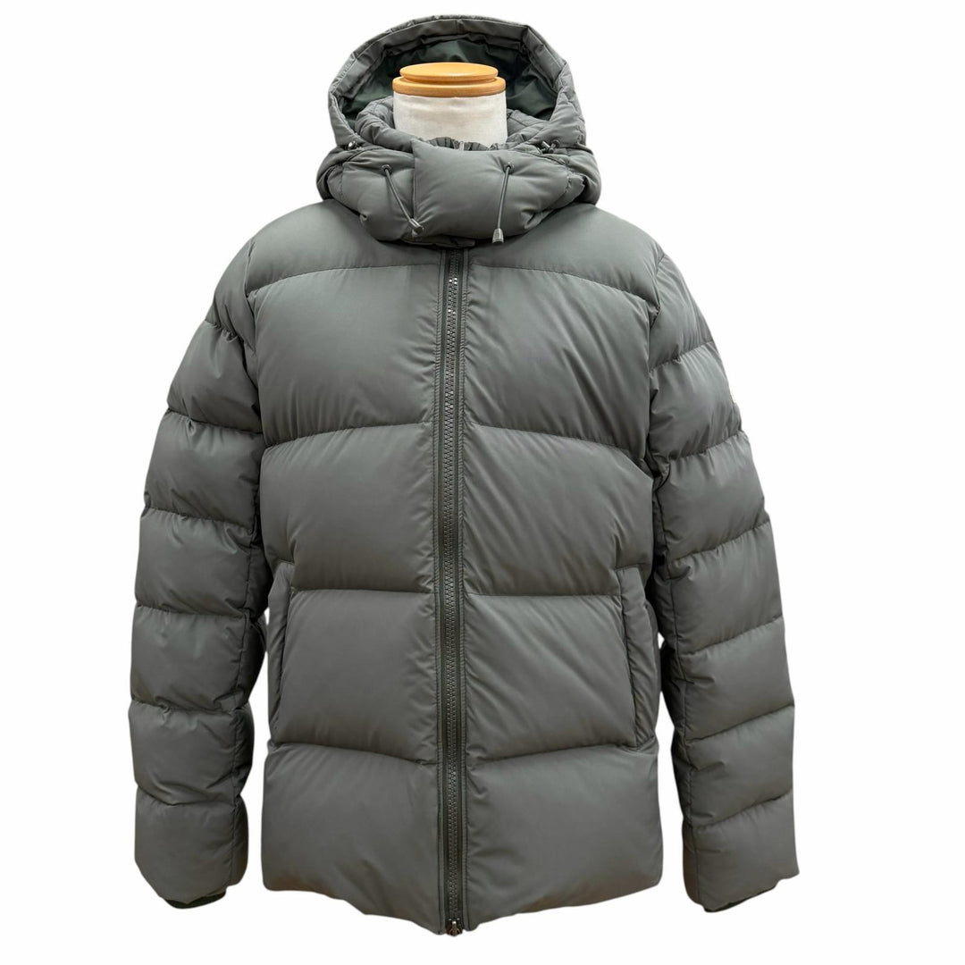 未使用品▼Pyrenex ピレネックス IPARLA ロゴワッペン付き フーデッド ダブルジップアップ ダウンジャケット カーキ L 正規品 メンズ