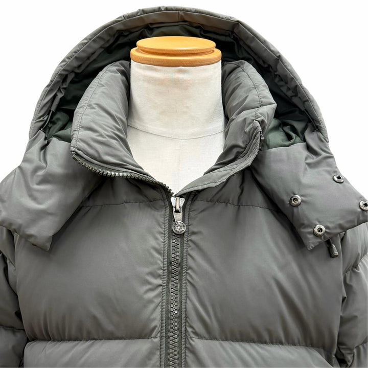 未使用品▼Pyrenex ピレネックス IPARLA ロゴワッペン付き フーデッド ダブルジップアップ ダウンジャケット カーキ L 正規品 メンズ