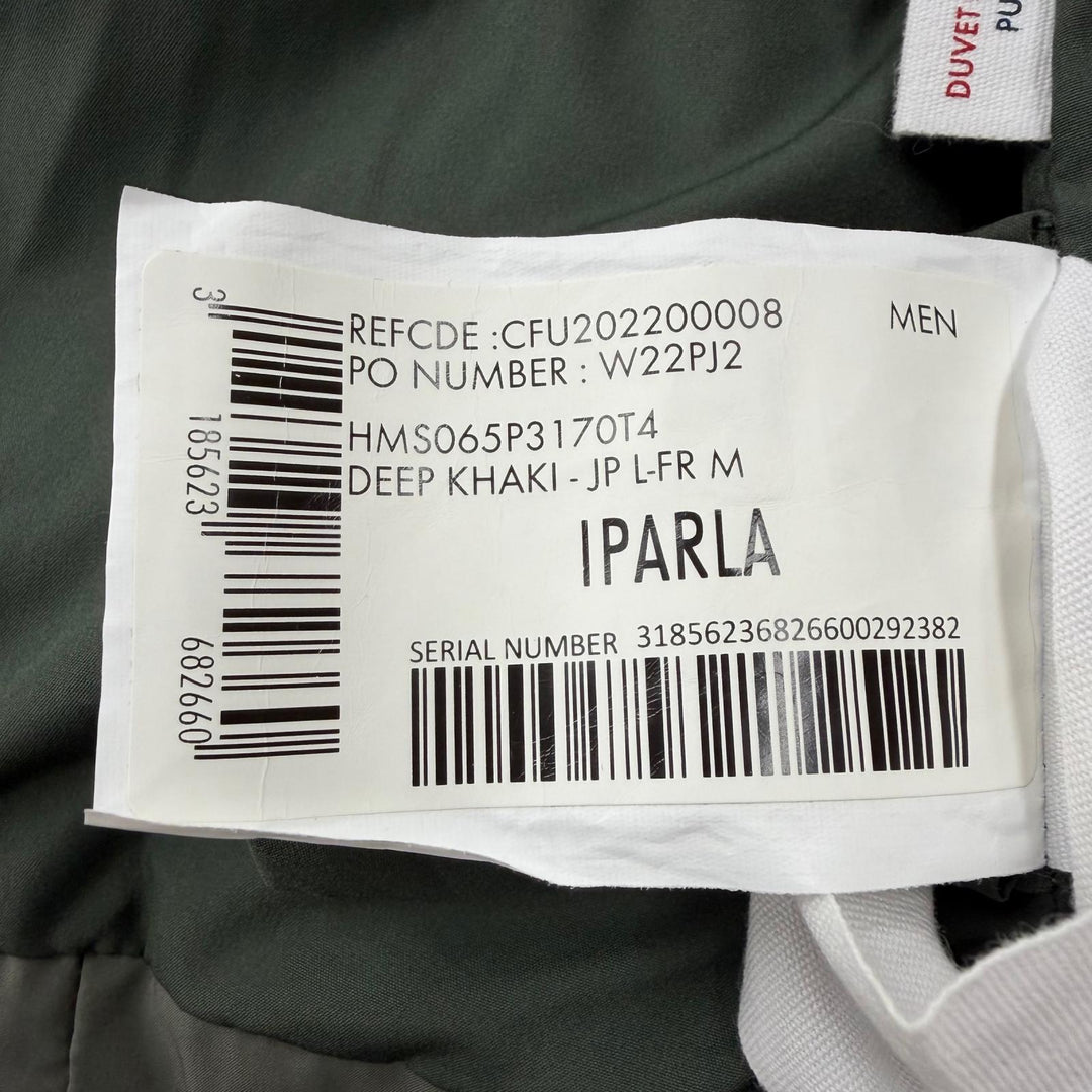 未使用品▼Pyrenex ピレネックス IPARLA ロゴワッペン付き フーデッド ダブルジップアップ ダウンジャケット カーキ L 正規品 メンズ
