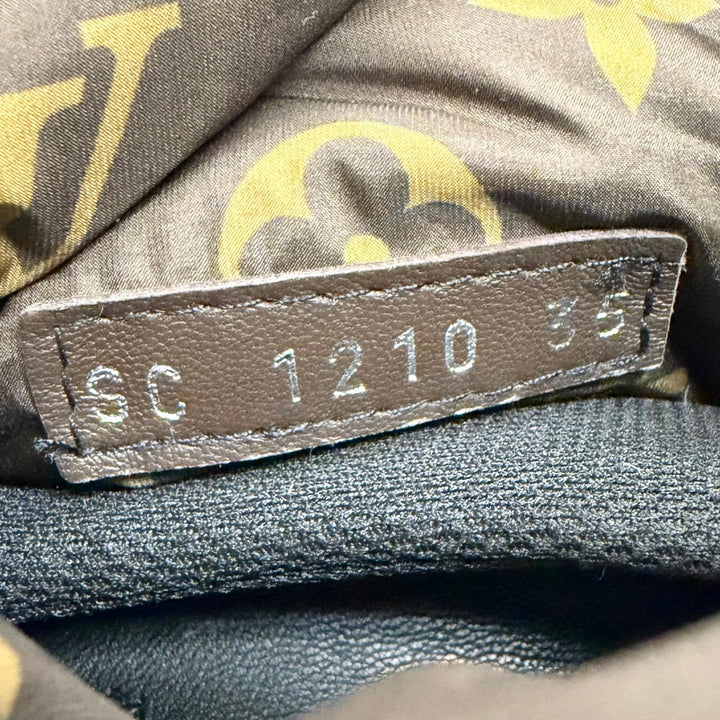 極美品△LOUIS VUITTON ルイヴィトン 1A8T3F ピロー ライン モノグラム スノーブーツ ショートブーツ アンクルブーツ ブラック 35 伊製
