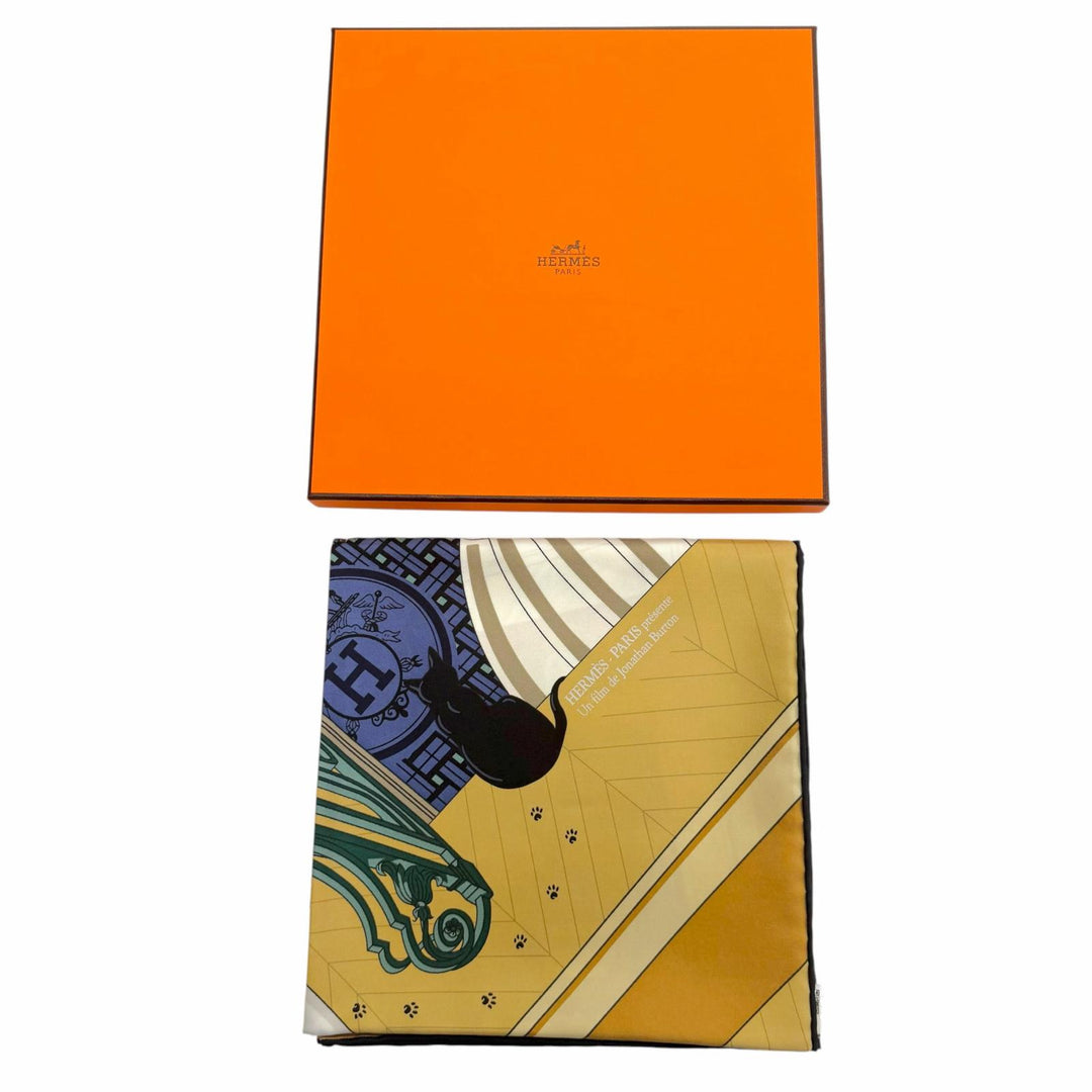 未使用品▼HERMES エルメス MYSTERE AU 24 24番地のミステリー カレ90 シルク100% スカーフ マルチカラー フランス製 レディース 箱付き