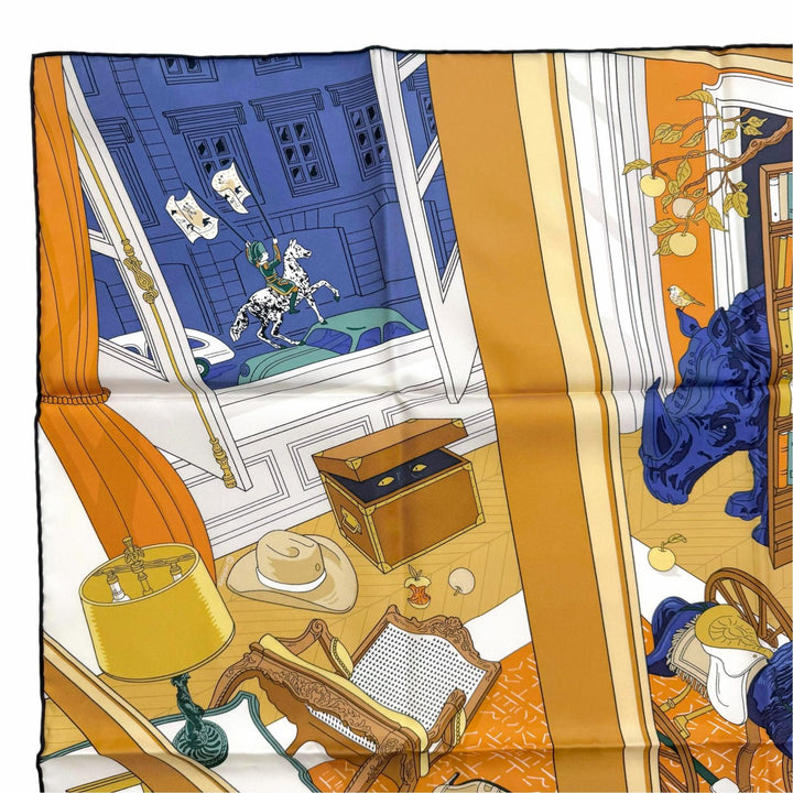 未使用品▼HERMES エルメス MYSTERE AU 24 24番地のミステリー カレ90 シルク100% スカーフ マルチカラー フランス製 レディース 箱付き