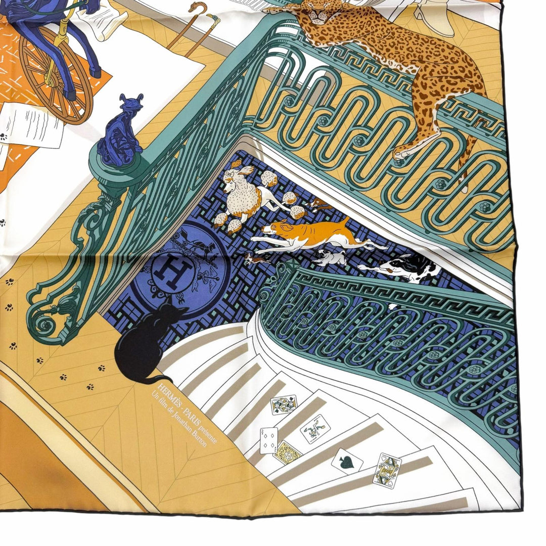 未使用品▼HERMES エルメス MYSTERE AU 24 24番地のミステリー カレ90 シルク100% スカーフ マルチカラー フランス製 レディース 箱付き