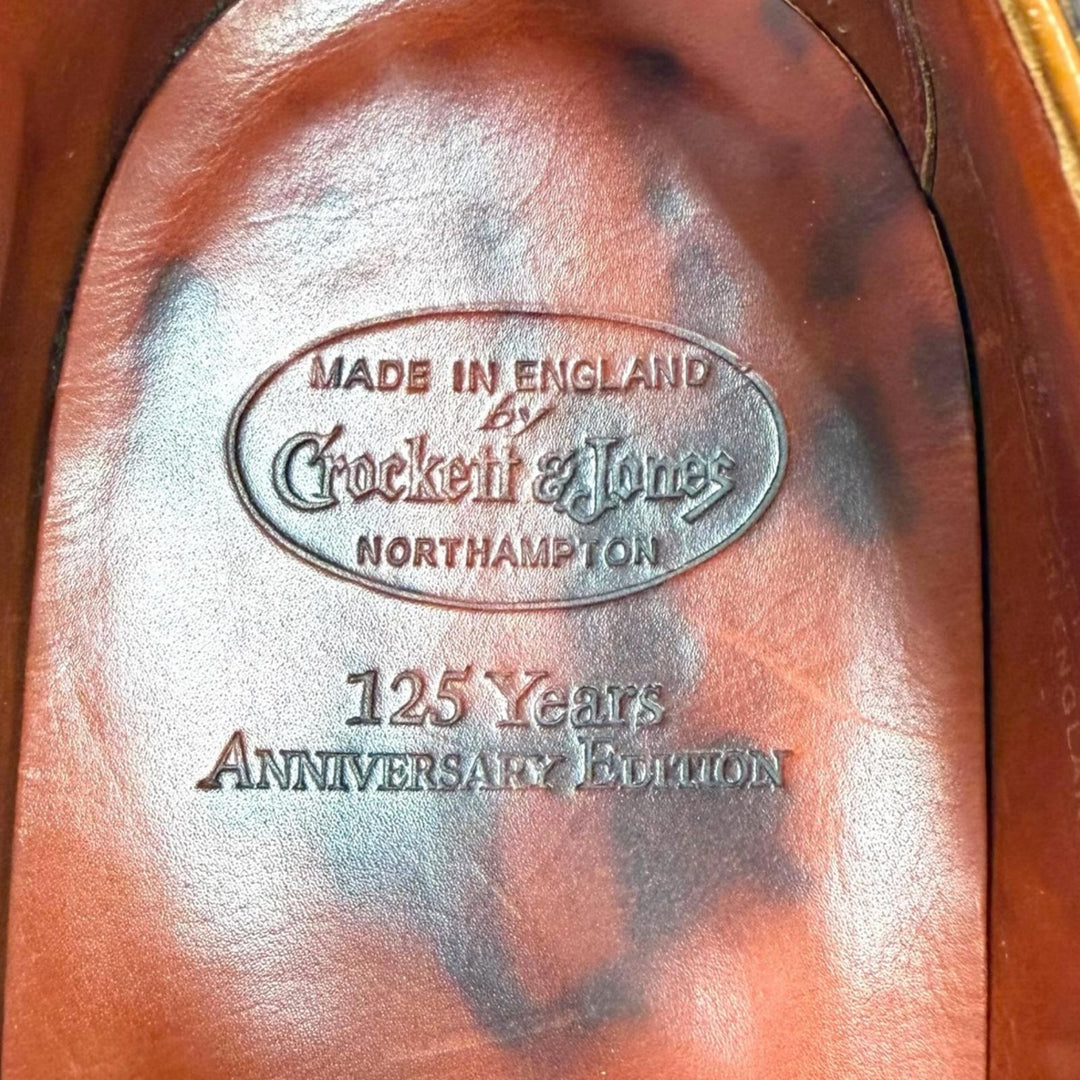 良品▼CROCKETT&amp;JONES クロケットアンドジョーンズ TRAFALGAR クロコダイル 125周年記念 19足限定 プレーントゥ レザーシューズ 7.5 箱付