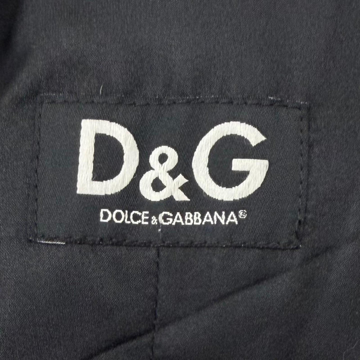 美品▼DOLCE&amp;GABBANA ドルチェ＆ガッバーナ 07-08AW ラビットファー レザー使い トレンチコート 本毛皮コート グレー IT 50 ハンガー付き