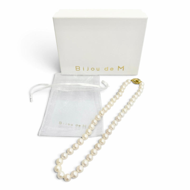 極美品△Bijou de M ビジュードエム マダムパールネックレス アクセサリー ホワイト系 ゴールド金具 レディース 定価111100円 箱・袋付き