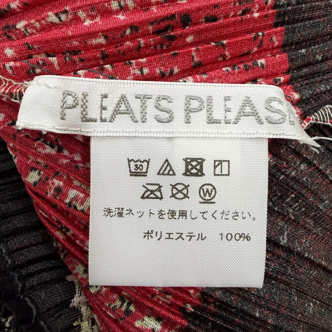 極美品☆PLEATS PLEASE プリーツプリーズ イッセイミヤケ PP81-JT702 ユニオン ブロック チェック チュニック レッドブラック系 3 正規品