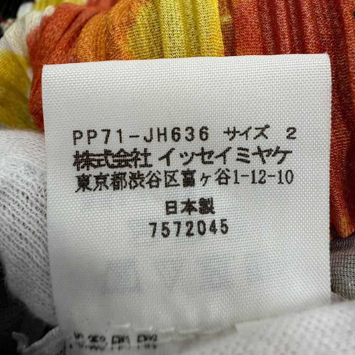 極美品☆PLEATS PLEASE プリーツプリーズ イッセイミヤケ PP71-JH636 フリンジ・総柄デザイン ワンピース マルチカラー 2 日本製 正規品