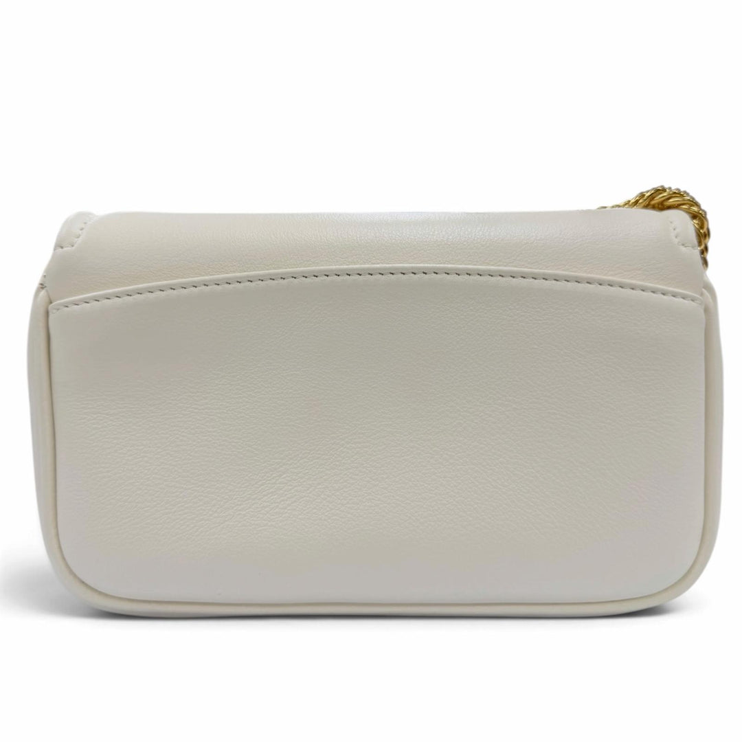 極美品☆BALLY バリー 6239066 VIVA XS/03 ロゴ金具 レザー チェーン ショルダーバッグ アイボリー レディース 保存袋付き