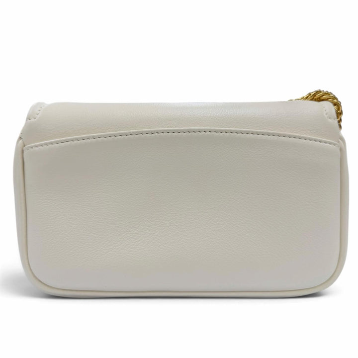 極美品☆BALLY バリー 6239066 VIVA XS/03 ロゴ金具 レザー チェーン ショルダーバッグ アイボリー レディース 保存袋付き