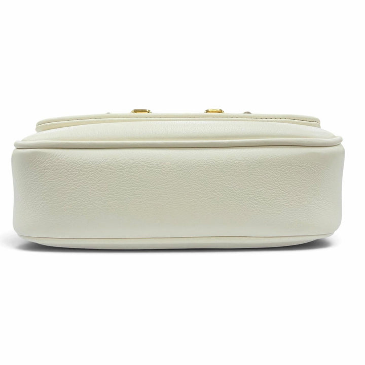 極美品☆BALLY バリー 6239066 VIVA XS/03 ロゴ金具 レザー チェーン ショルダーバッグ アイボリー レディース 保存袋付き