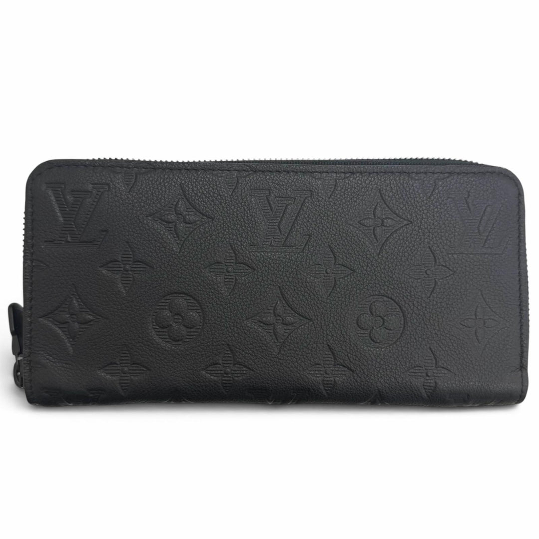 極美品□LOUIS VUITTON ルイヴィトン M80333 ジッピーウォレット・ホリゾンタル モノグラムシャドウ 長財布 ブラック スペイン製 メンズ