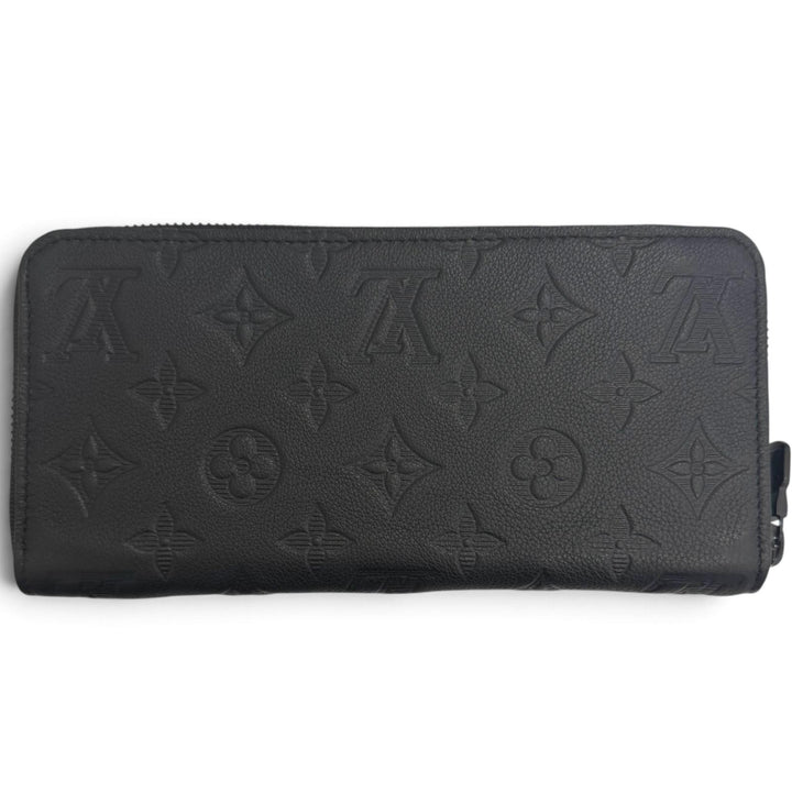 極美品□LOUIS VUITTON ルイヴィトン M80333 ジッピーウォレット・ホリゾンタル モノグラムシャドウ 長財布 ブラック スペイン製 メンズ