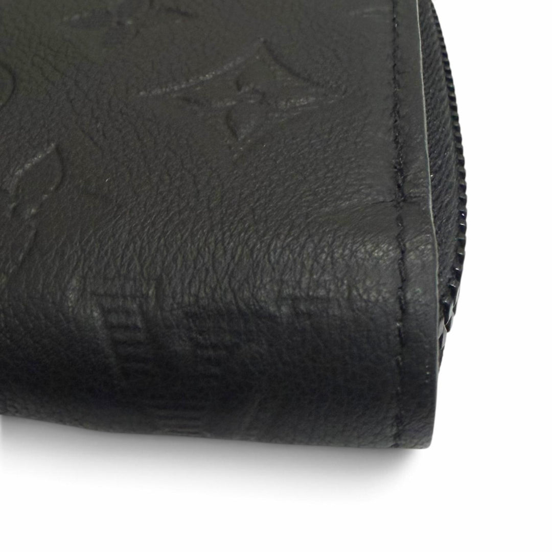 極美品□LOUIS VUITTON ルイヴィトン M80333 ジッピーウォレット・ホリゾンタル モノグラムシャドウ 長財布 ブラック スペイン製 メンズ