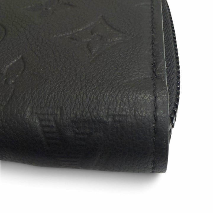 極美品□LOUIS VUITTON ルイヴィトン M80333 ジッピーウォレット・ホリゾンタル モノグラムシャドウ 長財布 ブラック スペイン製 メンズ