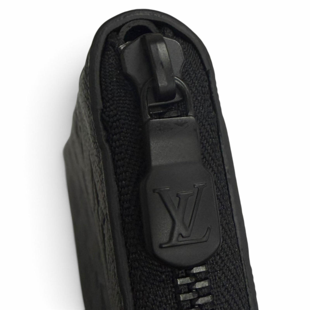 極美品□LOUIS VUITTON ルイヴィトン M80333 ジッピーウォレット・ホリゾンタル モノグラムシャドウ 長財布 ブラック スペイン製 メンズ