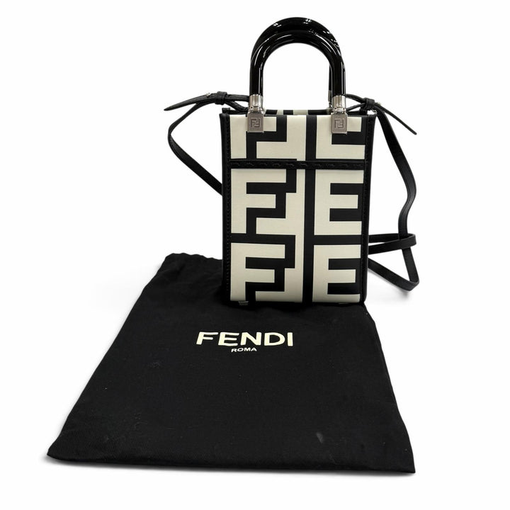 極美品★FENDI×MARC JACOBS フェンディ×マークジェイコブス サンシャイン ショッパースモール レザー 2WAY ハンドバッグ 保存袋付