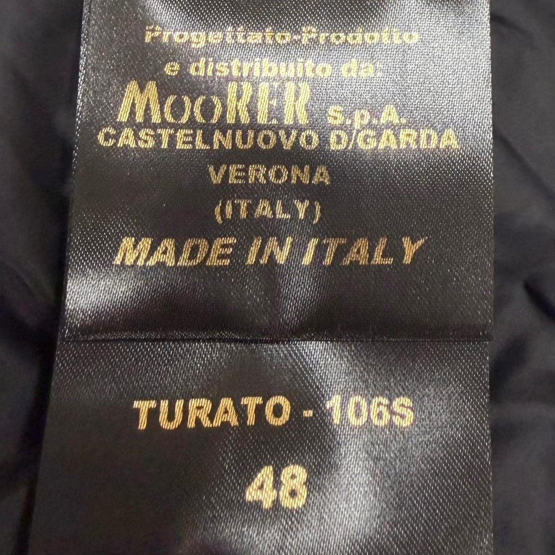 美品▼MOORER ムーレー TURATO-106S トゥラートオ ナイロン デニム切替 フーデッド ダウンジャケット ブラック IT 48 イタリア製 メンズ