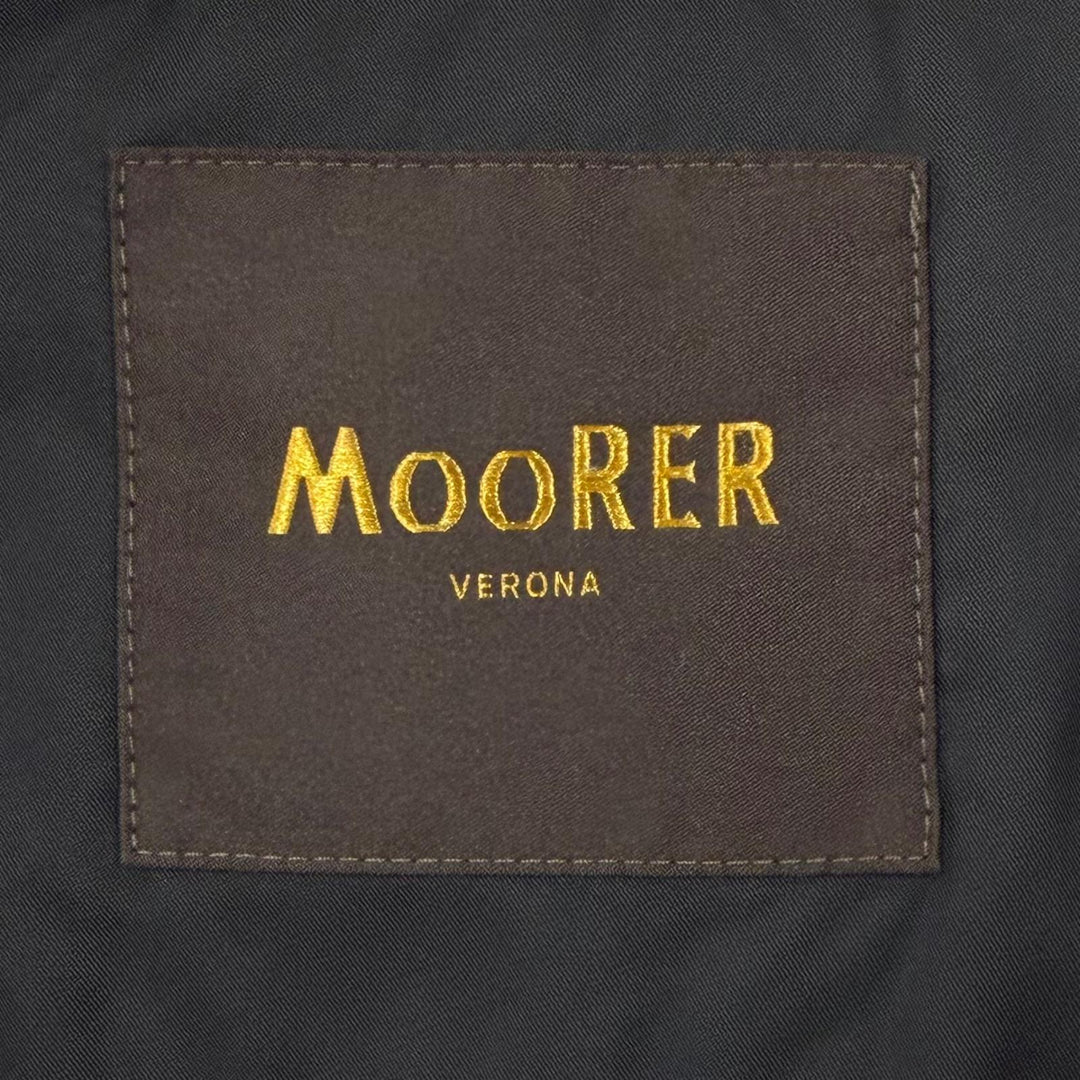 美品▼MOORER ムーレー TURATO-106S トゥラートオ ナイロン デニム切替 フーデッド ダウンジャケット ブラック IT 48 イタリア製 メンズ