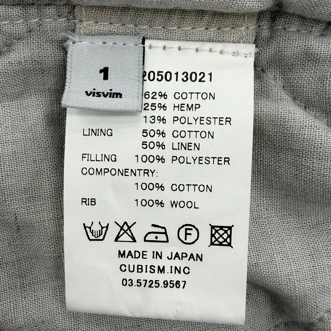 美品▼VISVIM ビズビム 0113205013021 PALMITO SHAWL COLLAR JKT コーデュロイ 中綿入り ZIPUP ブルゾン ジャケット ネイビー 1 正規品