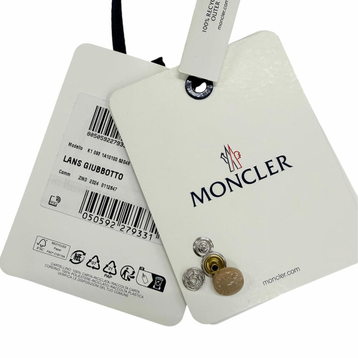 未使用品☆MONCLER モンクレール 25SS LANS ロゴワッペン ポケッダブル収納袋付 ZIP UP ダウンジャケット ベージュ 1 正規品 レディース