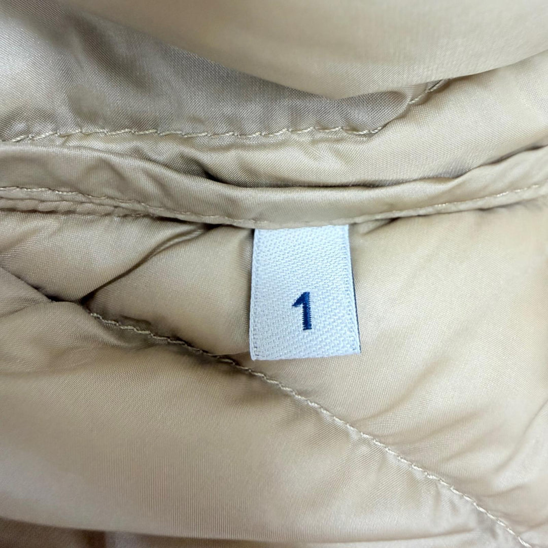 未使用品☆MONCLER モンクレール 25SS LANS ロゴワッペン ポケッダブル収納袋付 ZIP UP ダウンジャケット ベージュ 1 正規品 レディース