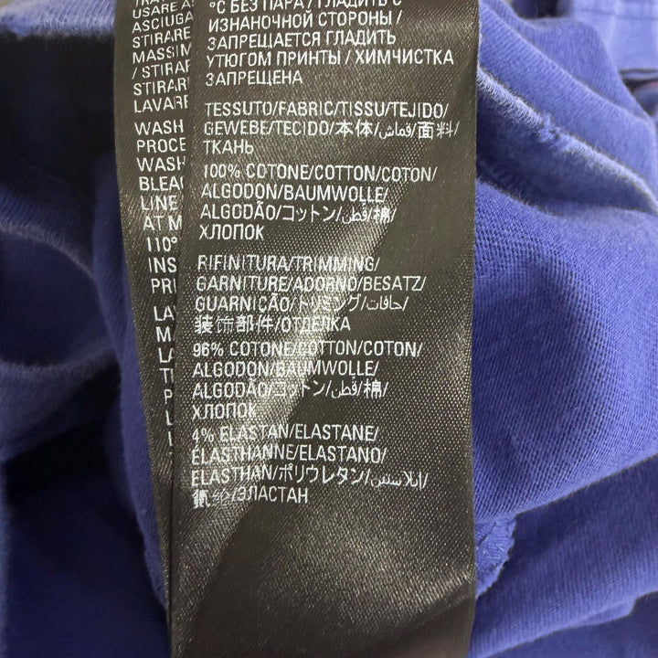 極美品□BALENCIAGA バレンシアガ 22AW 641675 ダメージ加工 キャンペーンロゴ オーバーサイズ 半袖Ｔシャツ ネイビー S 正規品 メンズ