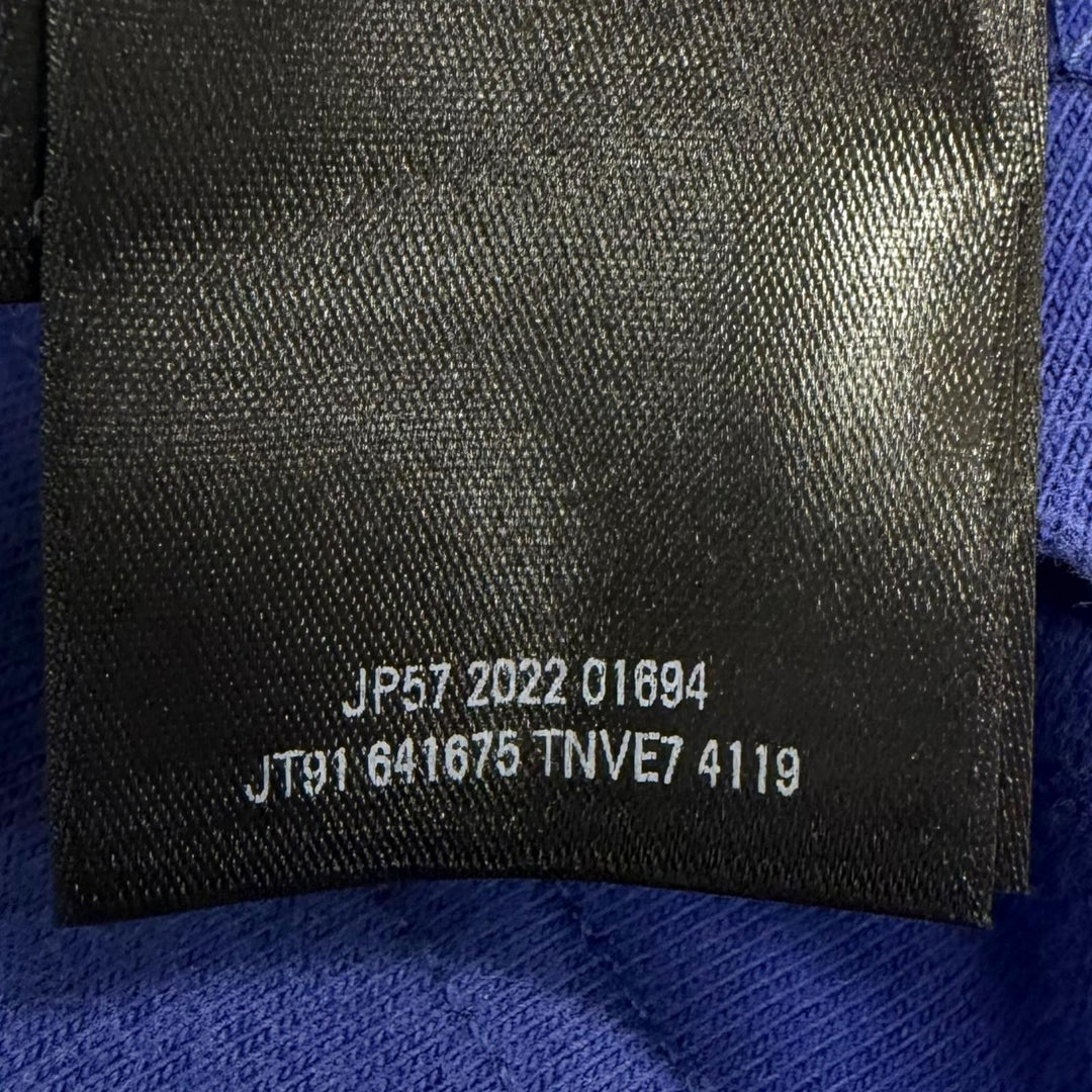 極美品□BALENCIAGA バレンシアガ 22AW 641675 ダメージ加工 キャンペーンロゴ オーバーサイズ 半袖Ｔシャツ ネイビー S 正規品 メンズ