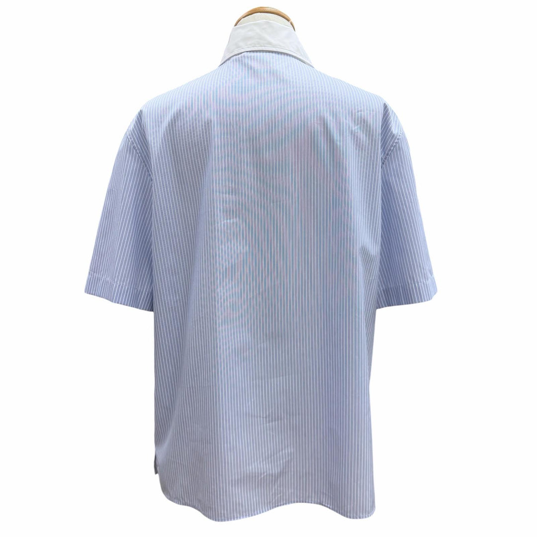 極美品▼Dior HOMME ディオールオム 26SS 693C532A3079 フラワービー コットン ポプリン ストライプ柄 ロゴ刺繍 半袖シャツ 39 正規品