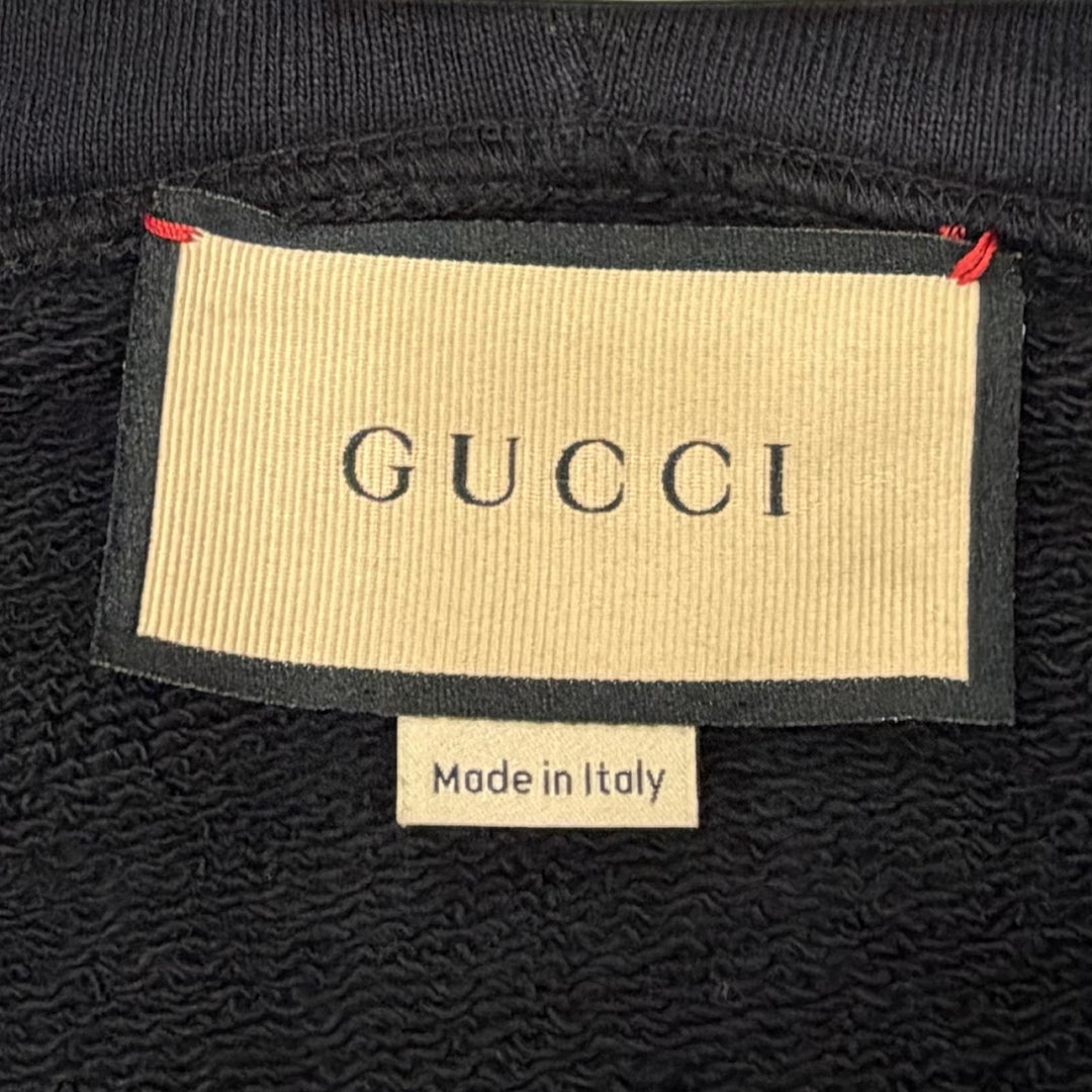 【ドンドン見直し】美品 ▼GUCCI グッチ 23SS 681210 ロゴプリント フーデッド プルオーバー パーカー ブラック M 伊製 正規品 メンズ