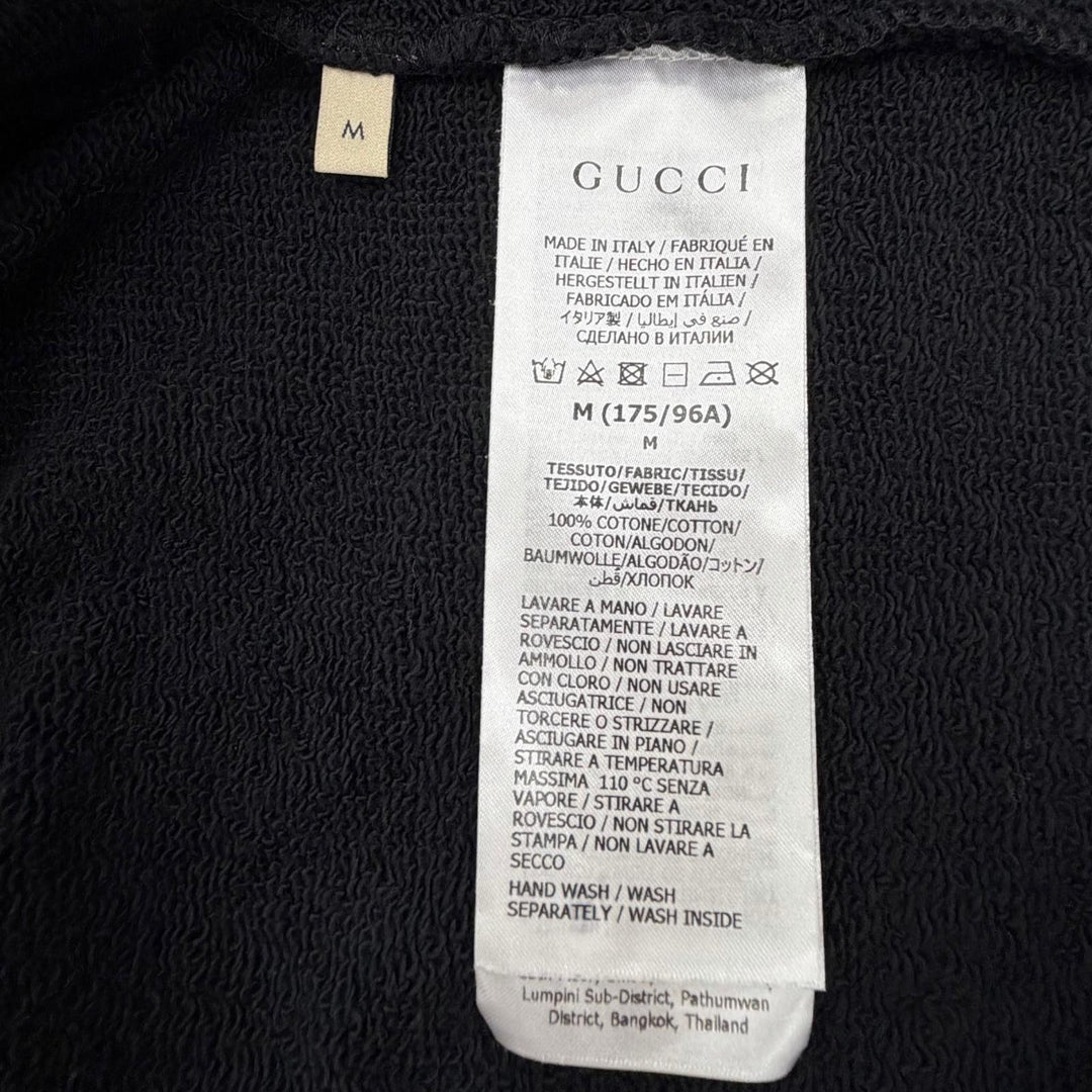 【ドンドン見直し】美品 ▼GUCCI グッチ 23SS 681210 ロゴプリント フーデッド プルオーバー パーカー ブラック M 伊製 正規品 メンズ