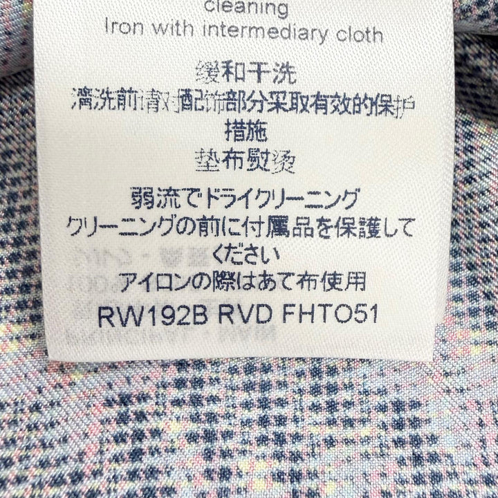 未使用品△LOUIS VUITTON ルイヴィトン シルク100％ LVボタン付き 3Dモノグラムプリント 総柄 長袖シャツ ネイビー系 IT 38 伊製 正規品