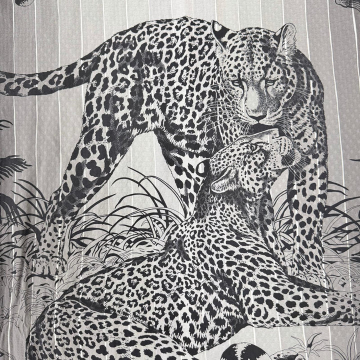 極美品☆HERMES エルメス Jungle Love ジャングルラブ シルク カシミヤ ツイルレーヌ 長袖ニット ワンピース グレー IT 36 イタリア製