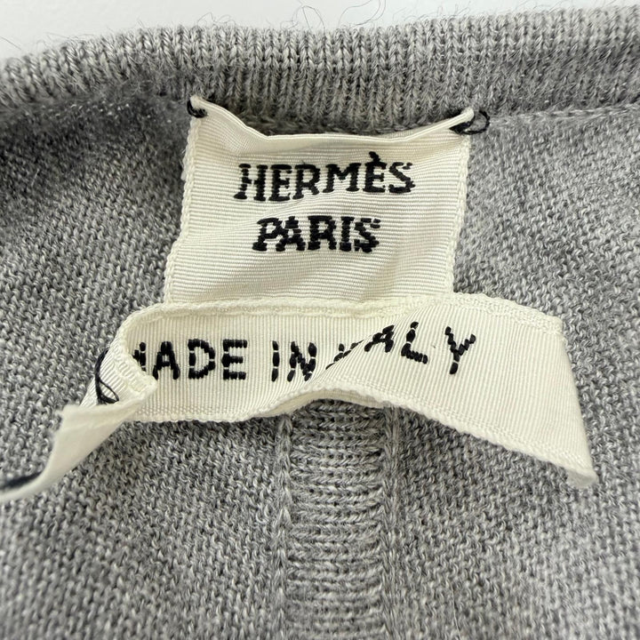 極美品☆HERMES エルメス Jungle Love ジャングルラブ シルク カシミヤ ツイルレーヌ 長袖ニット ワンピース グレー IT 36 イタリア製