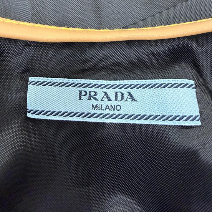 極美品☆PRADA プラダ 2023年製 トライアングルロゴプレート ノースリーブ ミニ丈 ワンピース ブラック 38 イタリア製 正規品 レディース