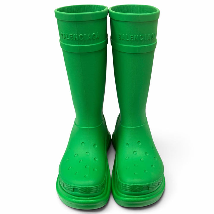 未使用品□BALENCIAGA Crocs バレンシアガ クロックス ラバー RUBBER CROCS BOOTS ロングブーツ グリーン 40 メンズ 箱・保存袋付き