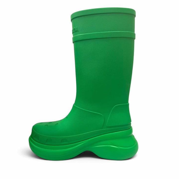 未使用品□BALENCIAGA Crocs バレンシアガ クロックス ラバー RUBBER CROCS BOOTS ロングブーツ グリーン 40 メンズ 箱・保存袋付き