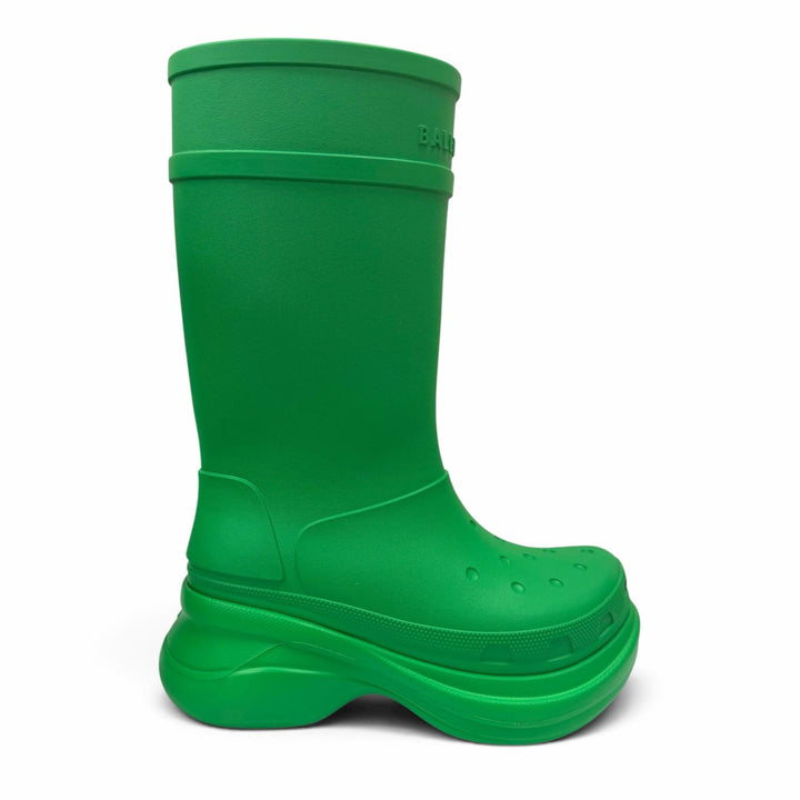 未使用品□BALENCIAGA Crocs バレンシアガ クロックス ラバー RUBBER CROCS BOOTS ロングブーツ グリーン 40 メンズ 箱・保存袋付き